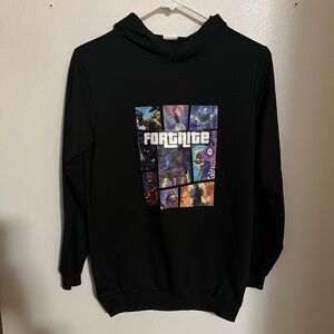 FORTNITE Classic Gamer Lightweight Graphic Hoodie Black White Boy's Size XL GUC